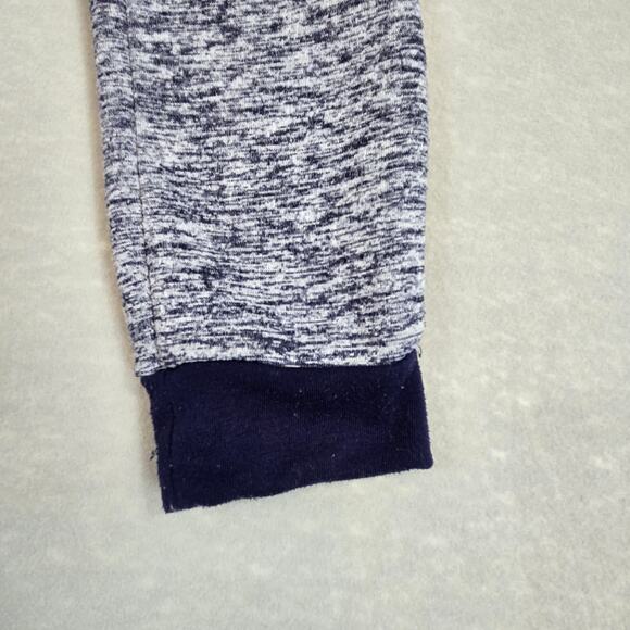 True Rock Textured Blue/White Stretchy Drawstring Sweatpants with Cuffed Ankles - Picture 3 of 13